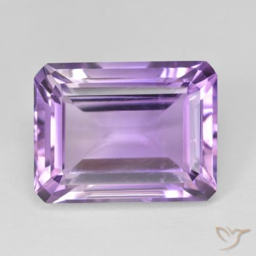 17.93ct Натуральный Средний фиолетовый Аметист, Изумрудная огранка, Чистота VS