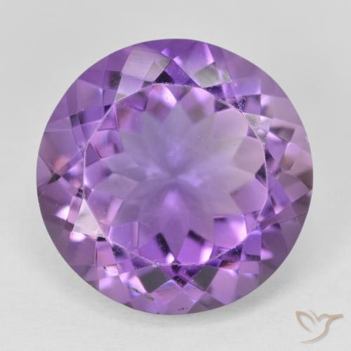 12.47ct Натуральный Розовато-фиолетовый Аметист, Круглый, Чистота VVS