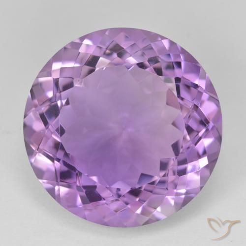 25.45ct Натуральный Medium Light Purplish-Violet Аметист, Круглый, Чистота VVS