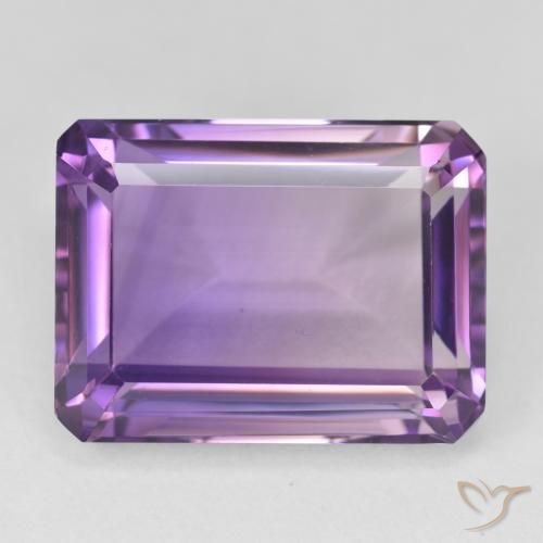 24.96ct Натуральный Средний фиолетовый Аметист, Изумрудная огранка, VVS-VS