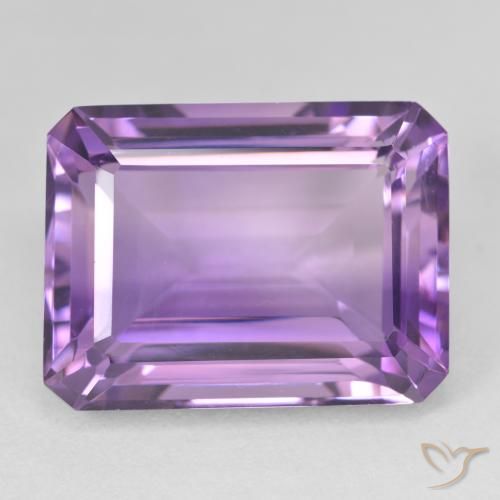 23.68ct Натуральный Пурпурно-фиолетовый Аметист, Изумрудная огранка, Чистота VVS