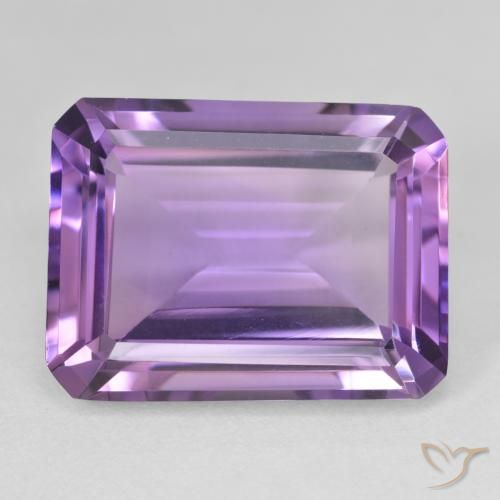 21.16ct Натуральный Розовато-фиолетовый Аметист, Изумрудная огранка, Чистота VVS