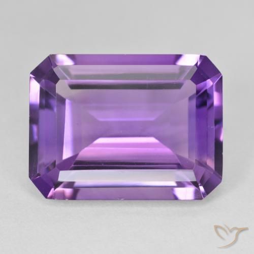 17.51ct Натуральный Ярко-фиолетовый Аметист, Изумрудная огранка, VVS-VS