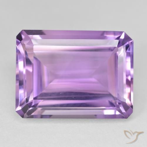 22.72ct Натуральный Средний розовато-фиолетовый Аметист, Изумрудная огранка, Чистота VVS