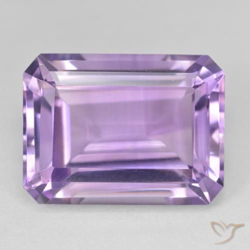 23.50ct Натуральный Розовато-фиолетовый Аметист, Изумрудная огранка, Чистота VVS