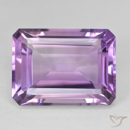 22.42ct Натуральный Средний фиолетовый Аметист, Изумрудная огранка, Чистота VVS