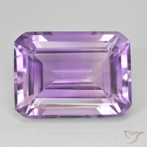 24.01ct Натуральный Medium Light Purplish-Violet Аметист, Изумрудная огранка, Чистота VVS