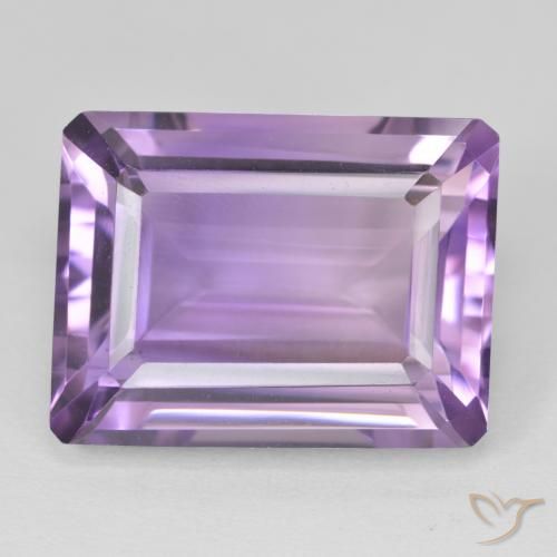 22.54ct Натуральный Medium Light Purplish-Violet Аметист, Изумрудная огранка, Чистота VVS