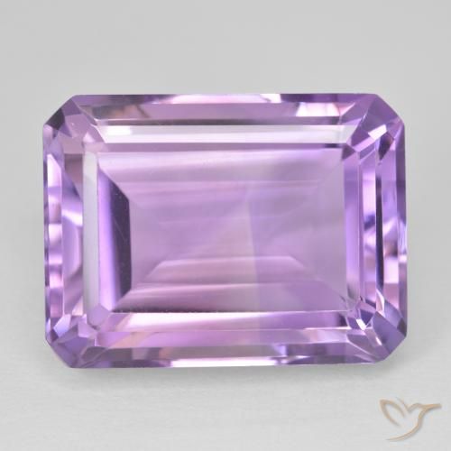 24.90ct Натуральный Розовато-фиолетовый Аметист, Изумрудная огранка, Чистота VVS