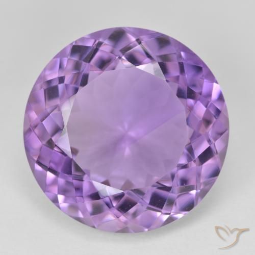 24.86ct Натуральный Розовато-фиолетовый Аметист, Круглый, Чистота VVS