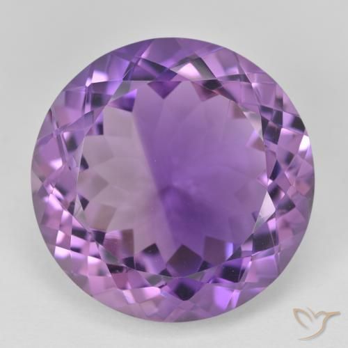 24.55ct Натуральный Средний фиолетовый Аметист, Круглый, Чистота VVS
