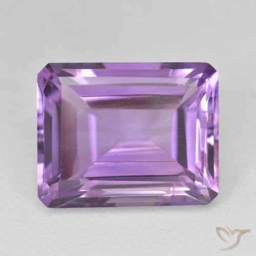 17.40ct Натуральный Ярко-фиолетовый Аметист, Изумрудная огранка, Чистота VVS