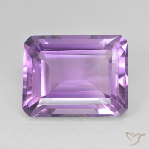 17.67ct Натуральный Розовато-фиолетовый Аметист, Изумрудная огранка, VVS-VS