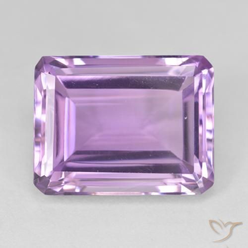 19.78ct Натуральный Розовато-фиолетовый Аметист, Изумрудная огранка, VVS-VS