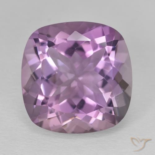 12.41ct Натуральный Розовато-фиолетовый Аметист, Подушка, Чистота VVS