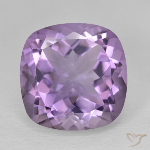 12.37ct Натуральный Средний фиолетовый Аметист, Подушка, Чистота VVS