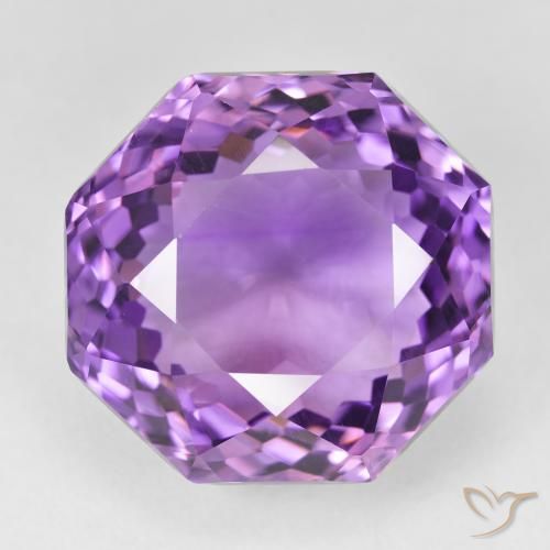 27.65ct Натуральный Розовато-фиолетовый Аметист, Изумрудная огранка, VVS-VS