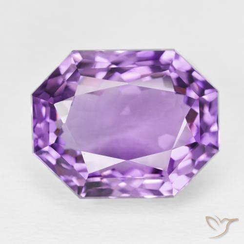 17.11ct Натуральный Средний фиолетовый Аметист, Изумрудная огранка, Чистота VVS