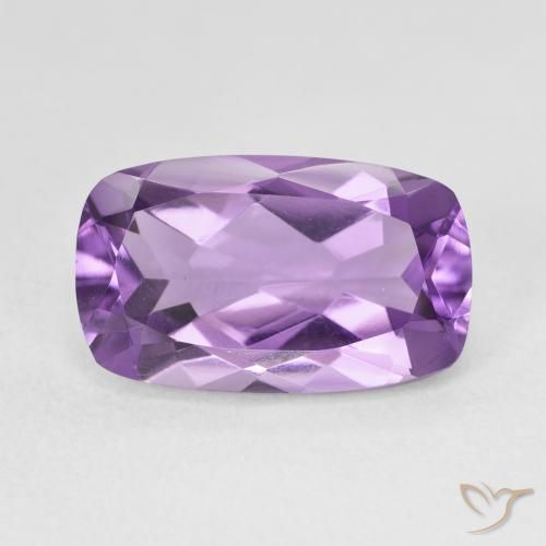 5.66ct Натуральный Светло-средний фиолетовый Аметист, Подушка, Чистота VVS