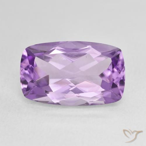 6.41ct Натуральный Светло-средний фиолетовый Аметист, Подушка, Чистота VVS