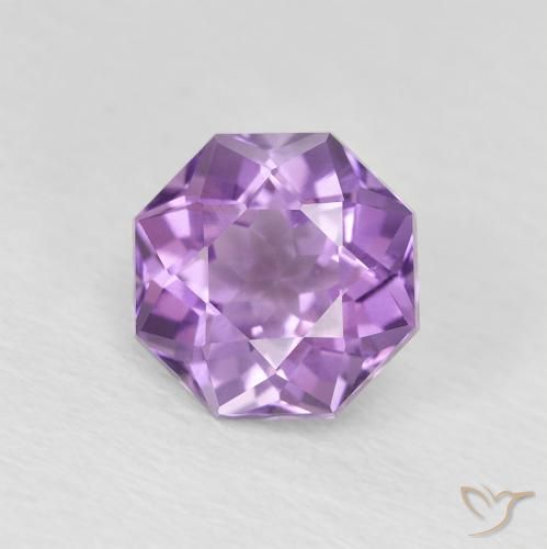 1.29ct Натуральный Medium Light Purplish-Violet Аметист, Изумрудная огранка, Чистота VVS