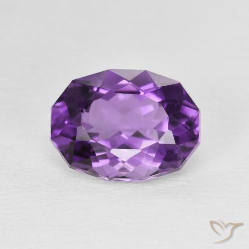 2.52ct Натуральный Темно-розовато-фиолетовый Аметист, Овал, Чистота VVS