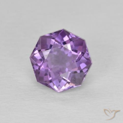 1.57ct Натуральный Розовато-Ирис Фиолетовый Аметист, Изумрудная огранка, VS-SI