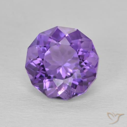 2.29ct Натуральный Средний фиолетовый Аметист, Круглый, VS-SI