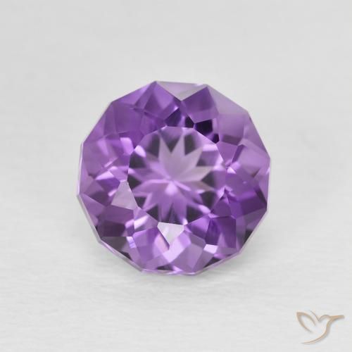 2.37ct Натуральный Medium Light Purplish-Violet Аметист, Круглый, VVS-VS