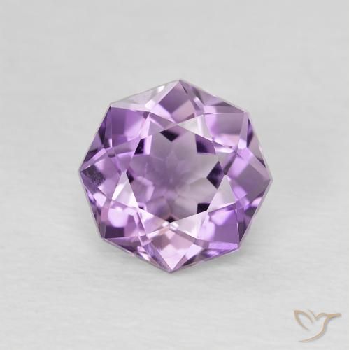 1.29ct Натуральный Пурпурно-фиолетовый Аметист, Изумрудная огранка, Чистота VS