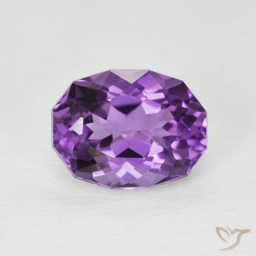 2.96ct Натуральный Средний фиолетовый Аметист, Овал, Чистота VS