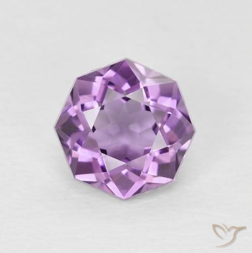 1.33ct Натуральный Светло-средний фиолетовый Аметист, Изумрудная огранка, Чистота VS