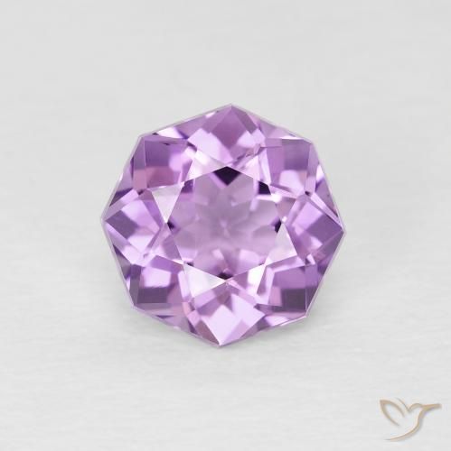 1.47ct Натуральный Средний розовый фиолетовый Аметист, Изумрудная огранка, Чистота VS