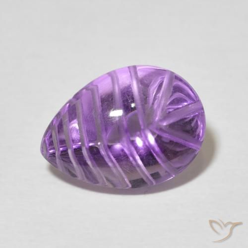 5.52ct Натуральный Интенсивный фиолетовый Аметист, Форма груши, Прозрачный
