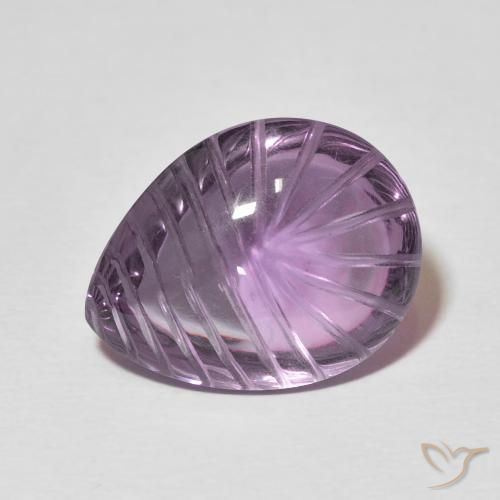 11.59ct Натуральный Серовато-фиолетовый Аметист, Форма груши, Прозрачный