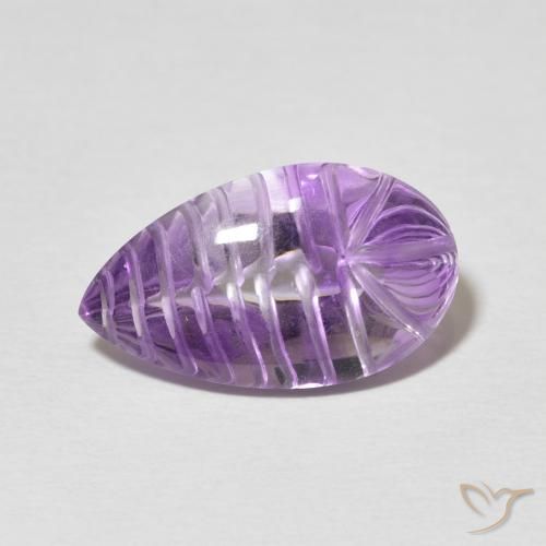6.22ct Натуральный Medium Light Purplish-Violet Аметист, Форма груши, Прозрачный