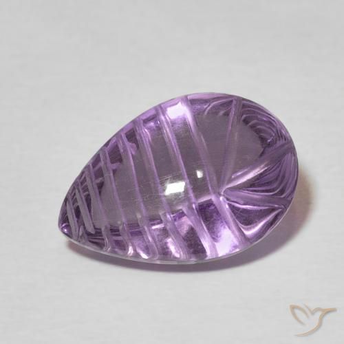5.48ct Натуральный Средний фиолетовый Аметист, Форма груши, Прозрачный