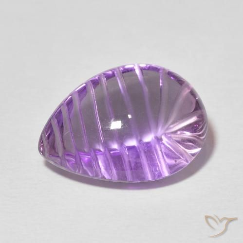 9.04ct Натуральный Темно-розовато-фиолетовый Аметист, Форма груши, Прозрачный