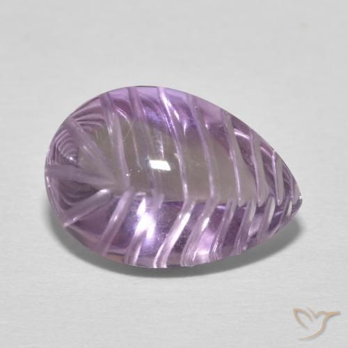 4.66ct Натуральный Светло-средний фиолетовый Аметист, Форма груши, Прозрачный