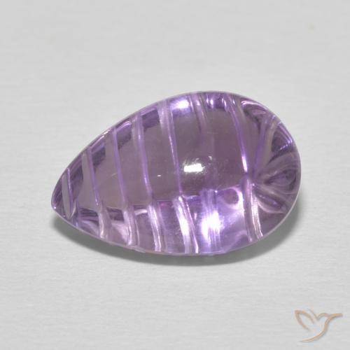 5.34ct Натуральный Medium Light Purplish-Violet Аметист, Форма груши, Прозрачный
