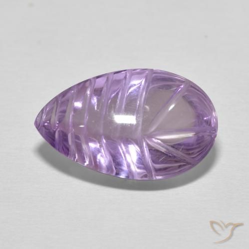6.21ct Натуральный Medium Light Purplish-Violet Аметист, Форма груши, Прозрачный