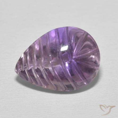 5.44ct Натуральный Средний фиолетово-розовый Аметист, Форма груши, Прозрачный