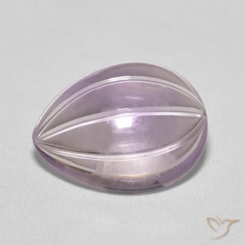 5.27ct Натуральный Light Grayish Pink-Violet Аметист, Форма груши, Прозрачный