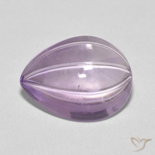 8.27ct Натуральный Light Grayish Pink-Violet Аметист, Форма груши, Прозрачный