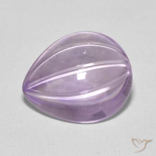 6.78ct Натуральный Light Grayish Pink-Violet Аметист, Форма груши, Прозрачный