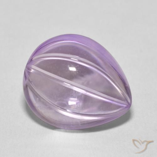 6.78 карата, натуральный Light Grayish Pink-Violet Аметист, Форма груши, Прозрачный