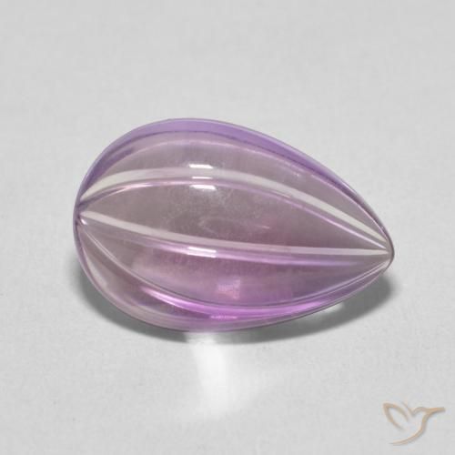 4.08 карата, натуральный Light Grayish Pink-Violet Аметист, Форма груши, Прозрачный