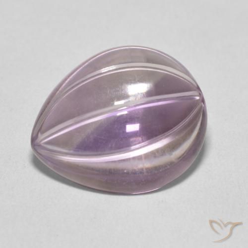 7.52ct Натуральный Light Grayish Pink-Violet Аметист, Форма груши, Прозрачный