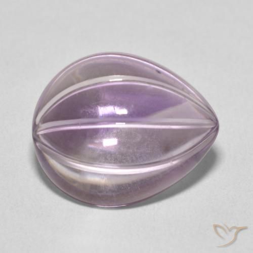 7.52 карата, натуральный Light Grayish Pink-Violet Аметист, Форма груши, Прозрачный