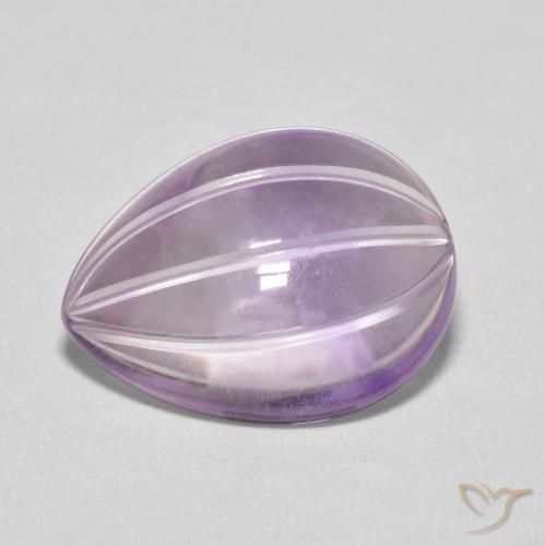6.58ct Натуральный Светло-серовато-фиолетовый Аметист, Форма груши, Прозрачный